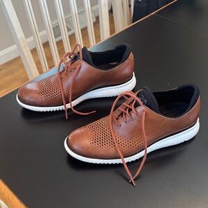 Cole Haan Tan Leather Oxfords with White Sole
